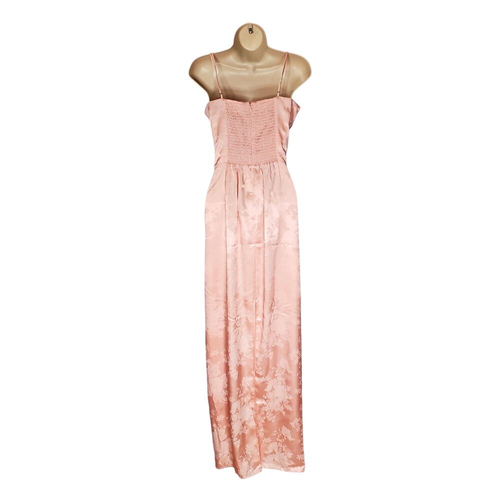 Reformation Frankie Floral Jacquard Satin Slip Maxi Dress Light Pink Size 10 - Picture 6 of 15